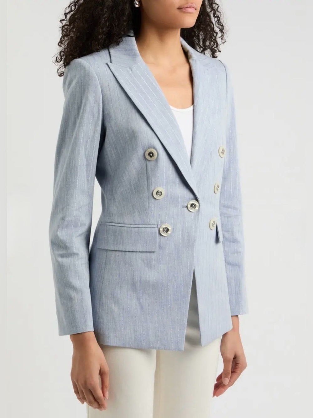 Veronica Beard Gaya Metallic Pinstripe Blazer - Picture 7 of 13